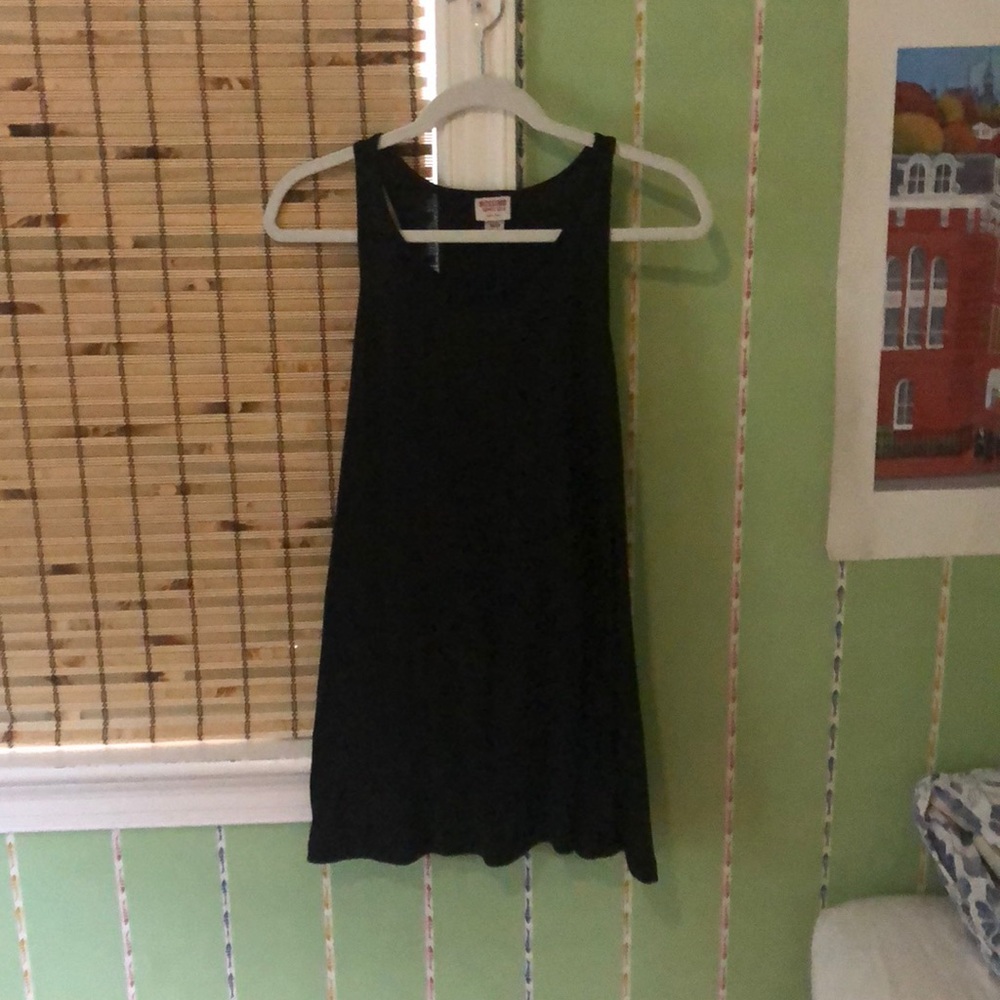 Black cotton swing tank dress